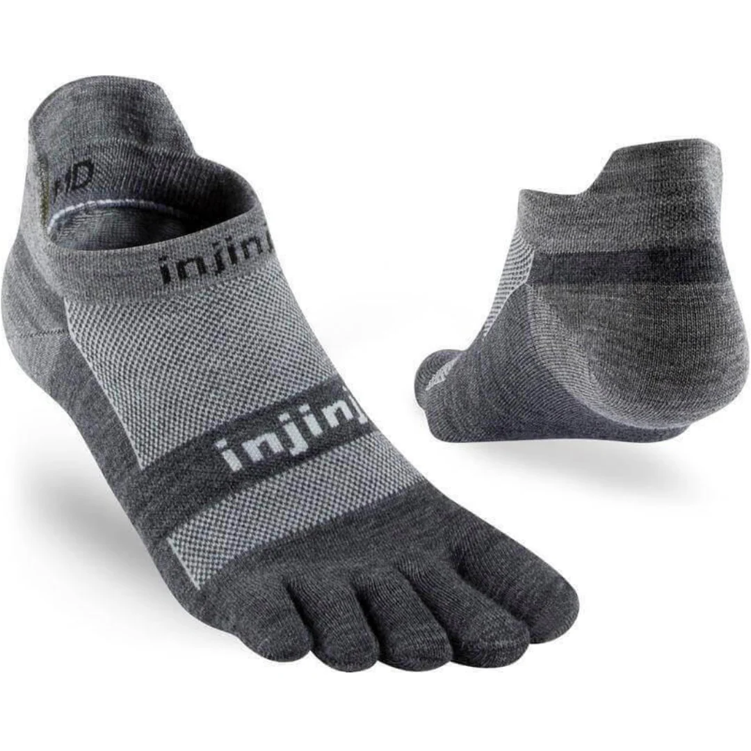 Injinji Merino uld RUN Lightweight Tå-sokker Grå (No show)