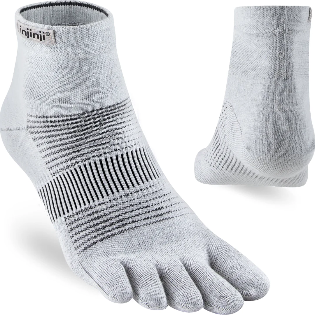 Injinji RUN Lightweight (Ultra-Thin) Tå-sokker Gray (Mini Crew)
