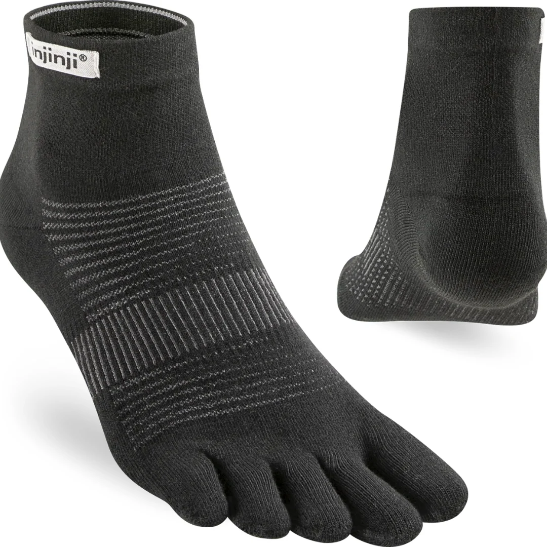 Injinji RUN Lightweight (Ultra-Thin) Tå-sokker Sort (Mini Crew)