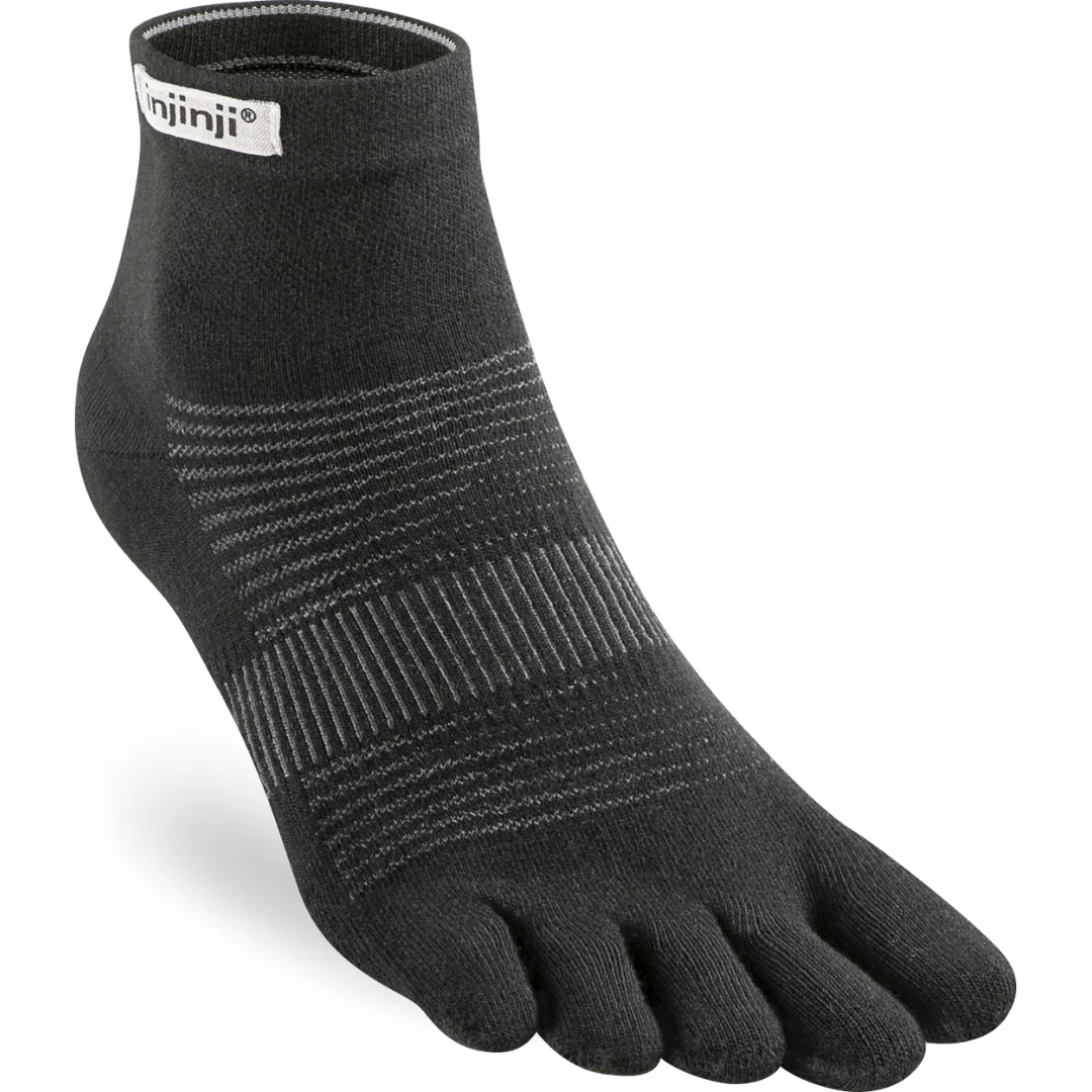 Injinji RUN Original Weight Tå-sokker Sort (Mini Crew)